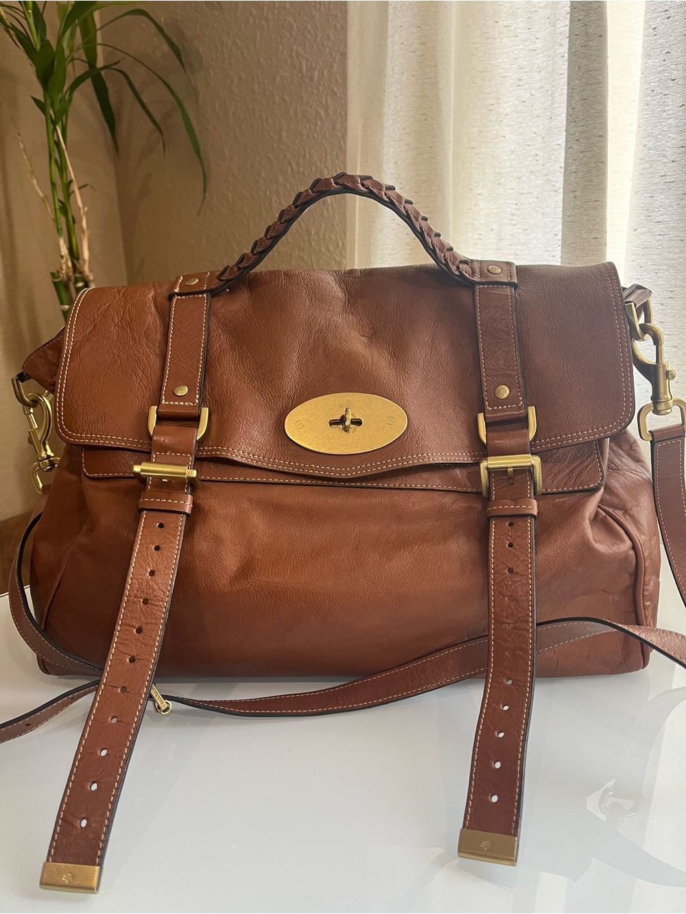 MULBERRY IN SOFT BUFFALO OAK LEATHER ALEXA